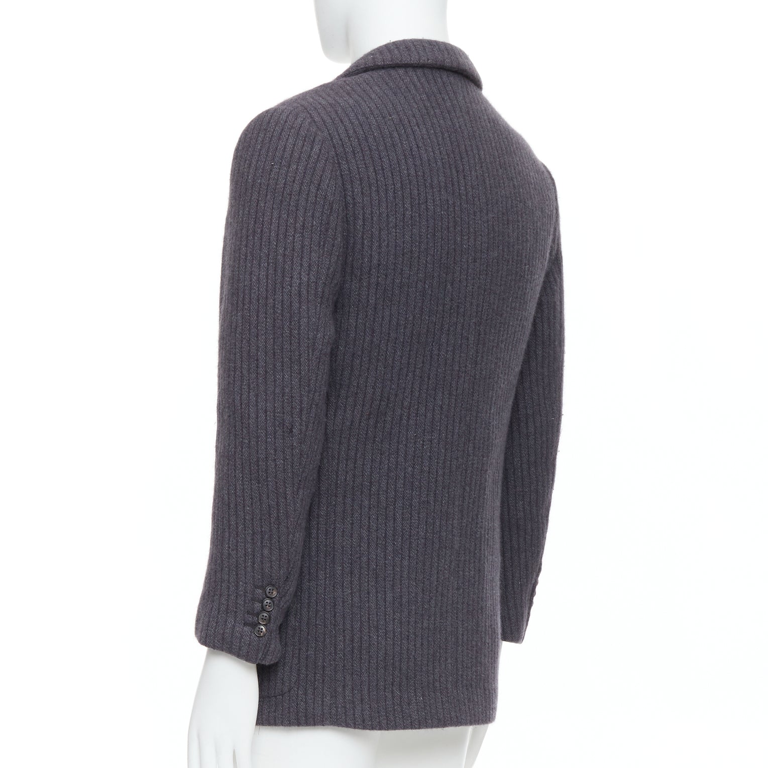 Hermès Grey Stripe Knit Blazer - Detail 1