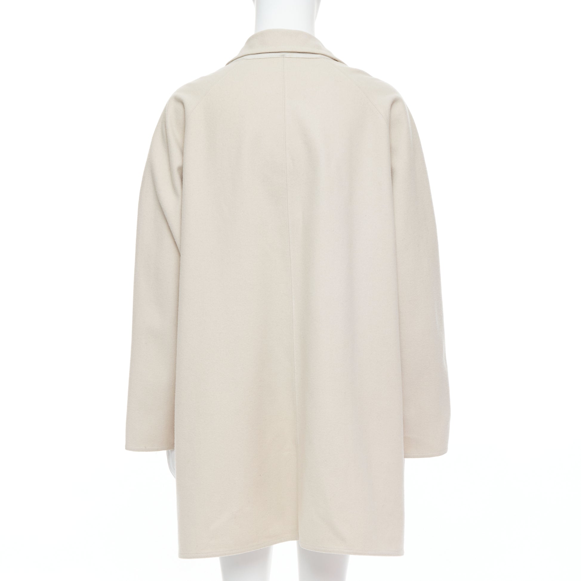 Yohji Yamamoto Grey Wool Boxy Coat - Side view