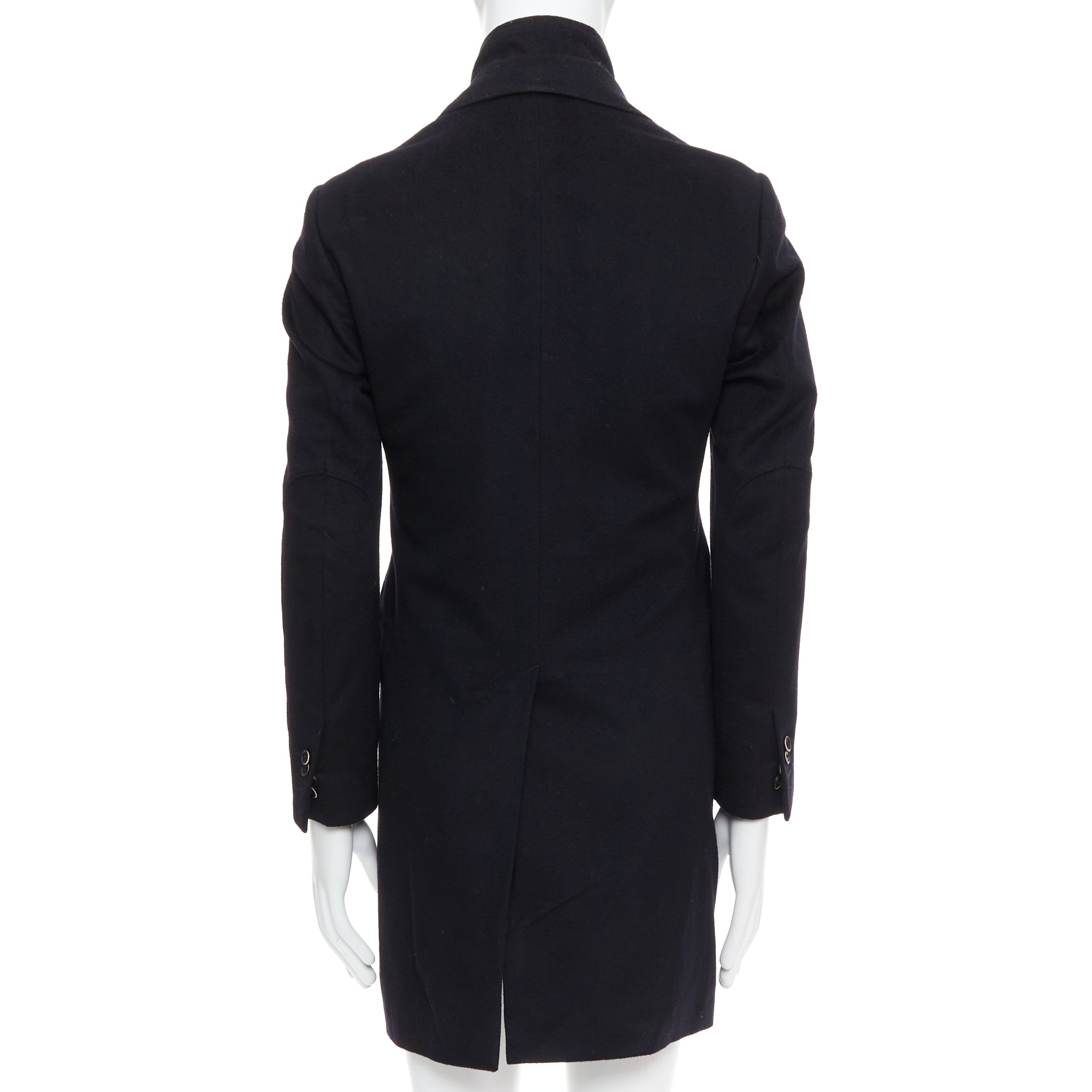 Corneliani Black Wool Collar Coat - Detail 1