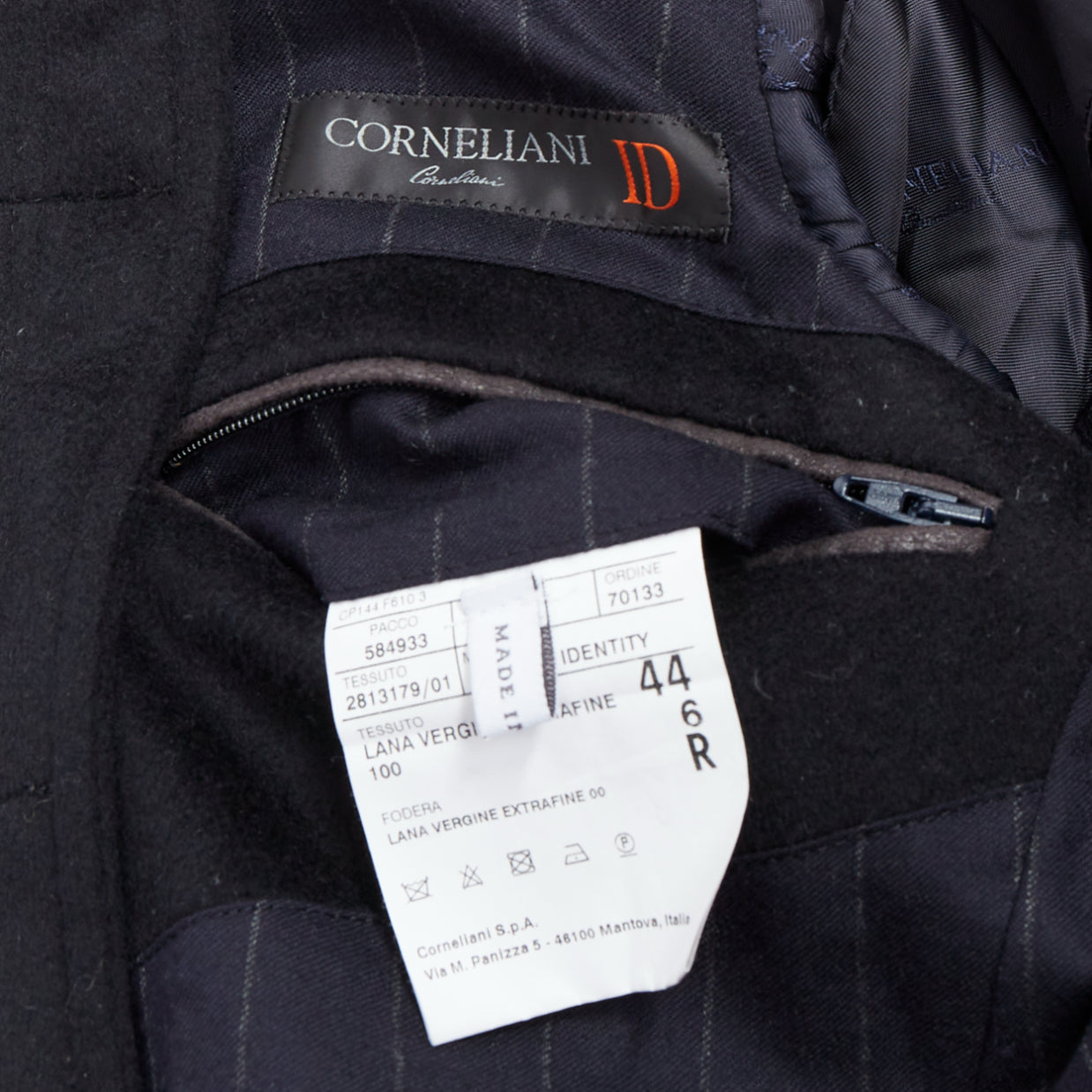 Corneliani Black Wool Collar Coat - Image 11