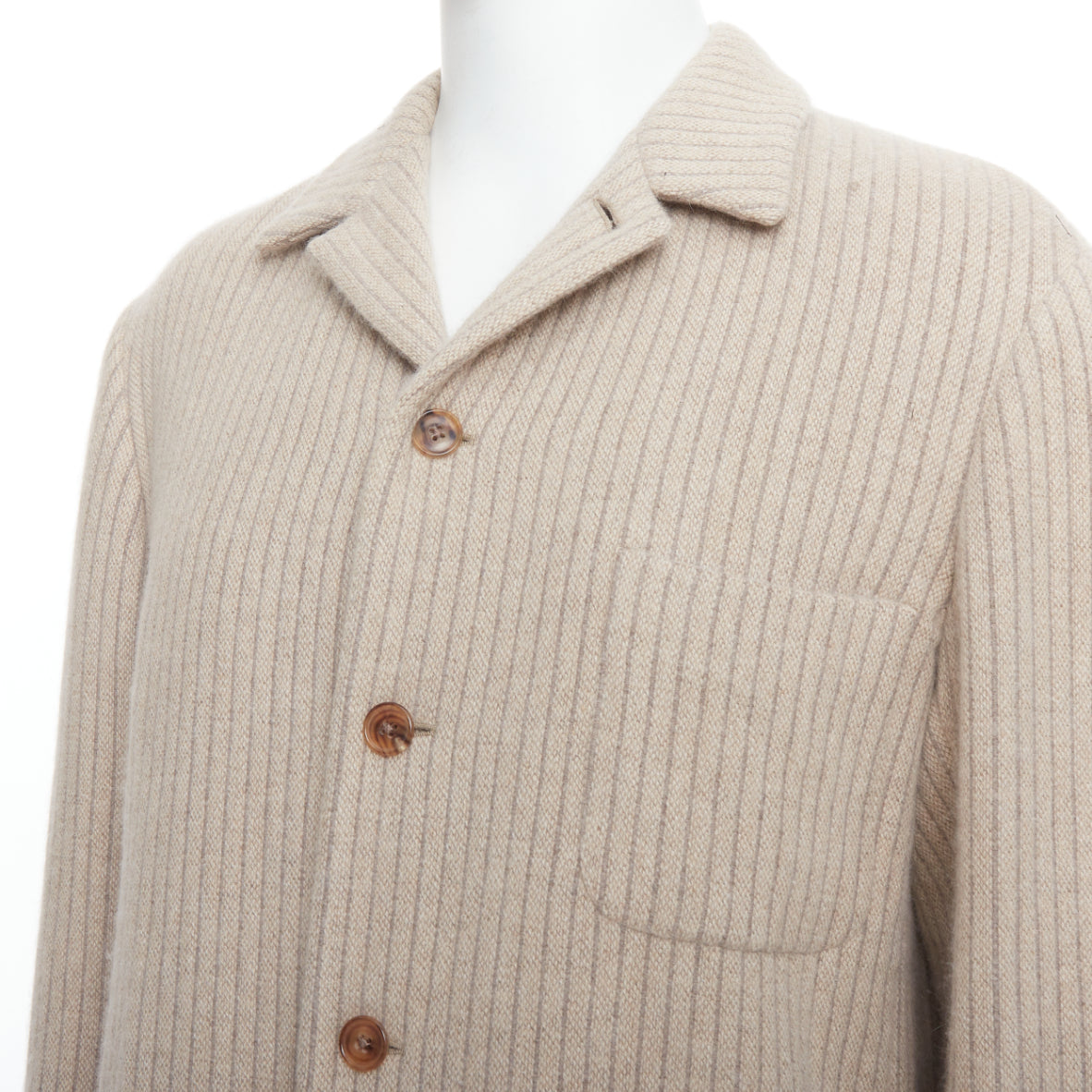 Hermès Beige Stripe Knit Blazer - Back view