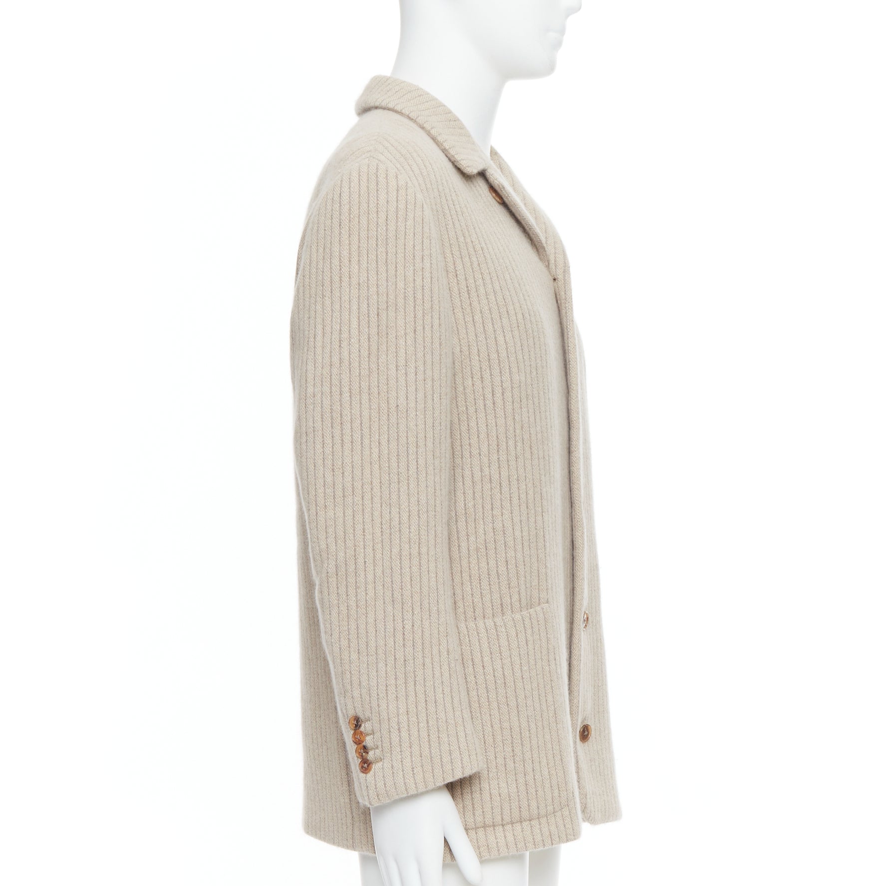 Hermès Beige Stripe Knit Blazer - 4