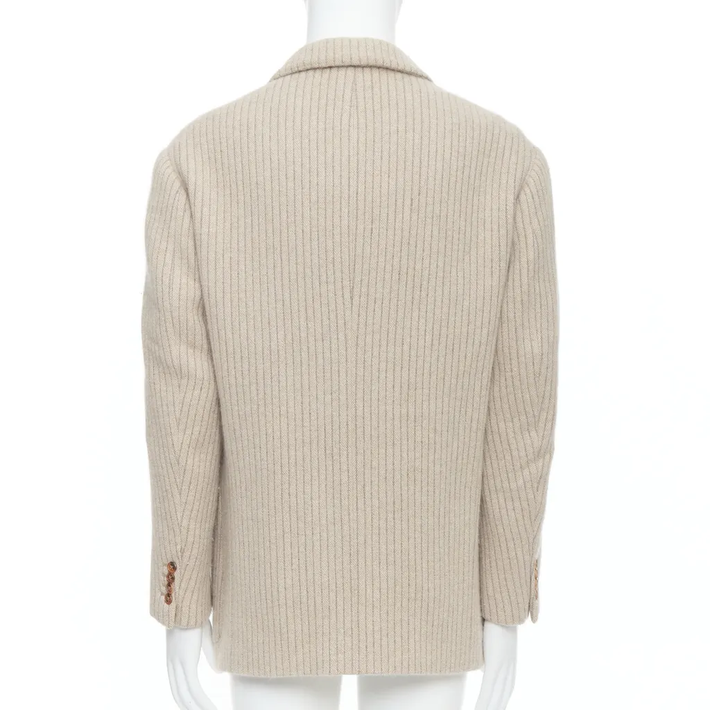 Hermès Beige Stripe Knit Blazer Beige Very good - Box View