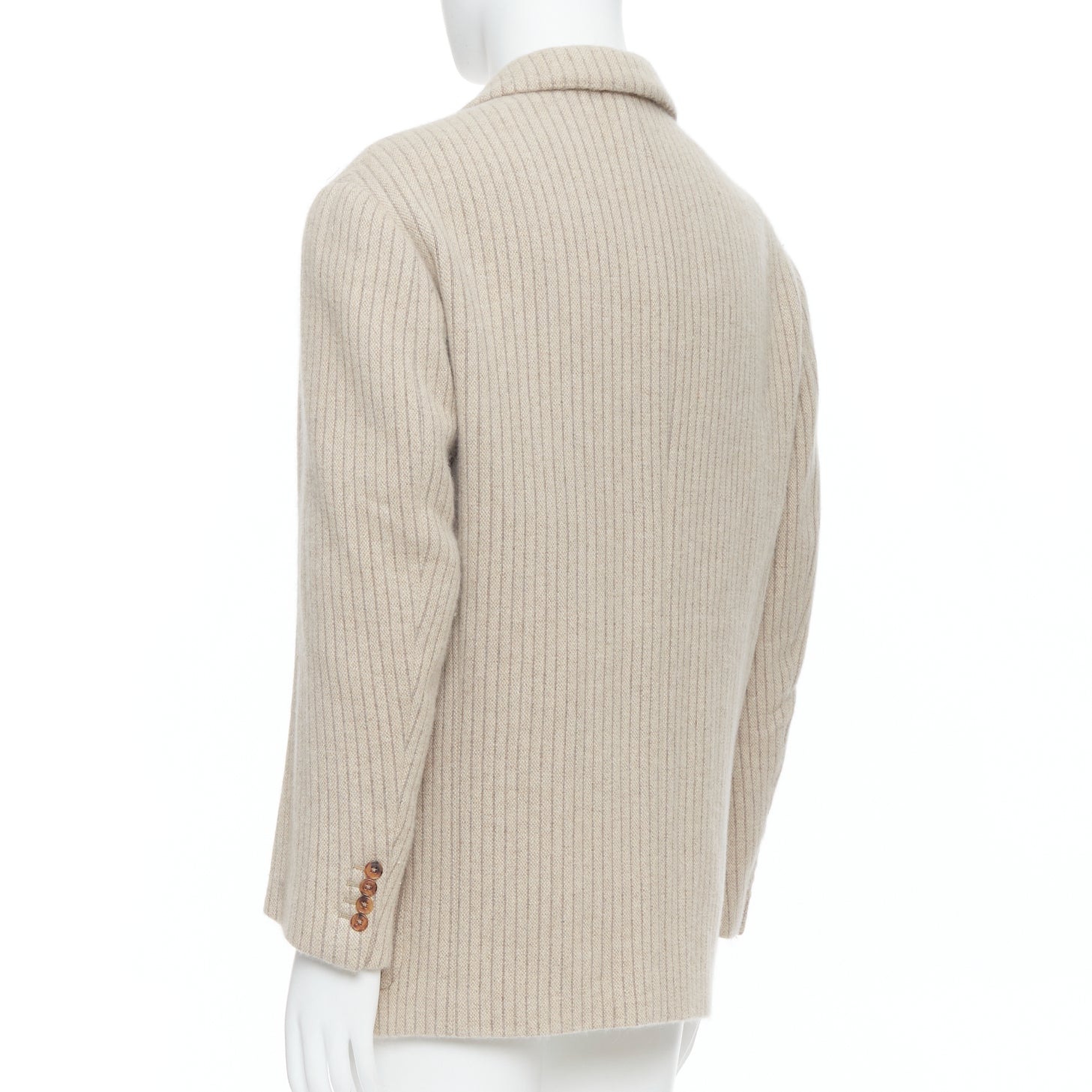 Hermès Beige Stripe Knit Blazer - Detail 1