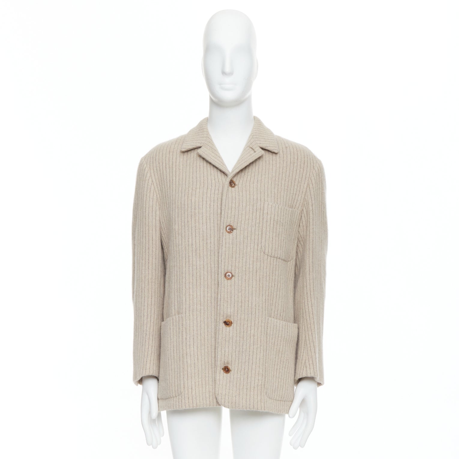 Hermès Beige Stripe Knit Blazer - Image 12