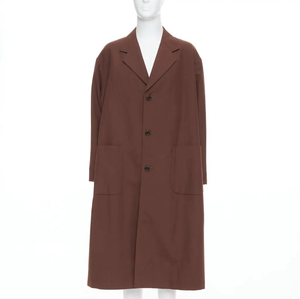 Yohji Yamamoto Brown Long Boxy Coat Brown Never worn - Front View