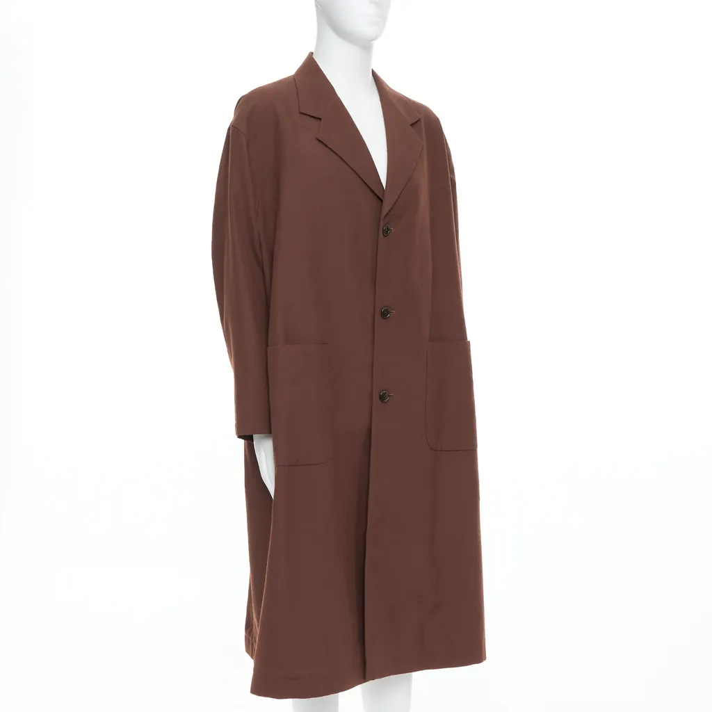 Yohji Yamamoto Brown Long Boxy Coat Brown Never worn - Inside View