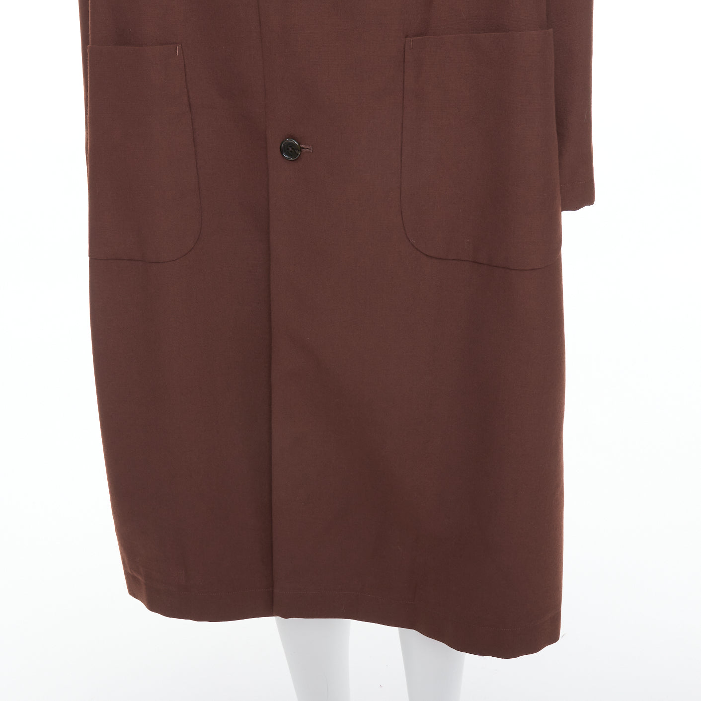 Yohji Yamamoto Brown Long Boxy Coat - Detail 2