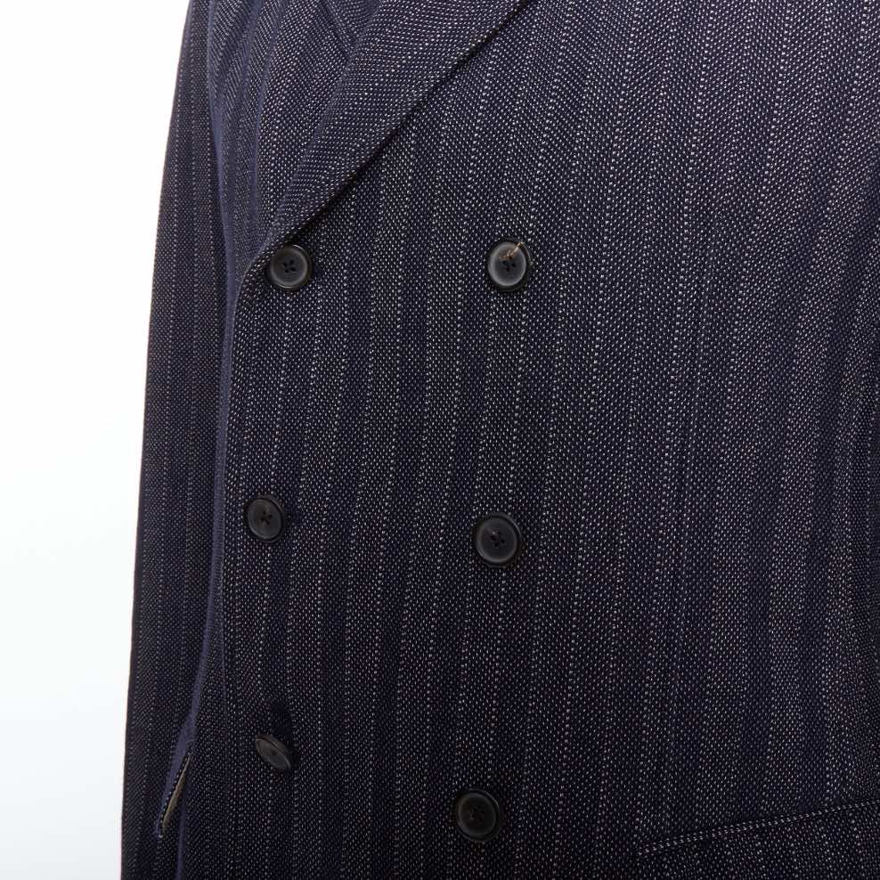 Jil Sander Navy Striped Double Blazer - Back view