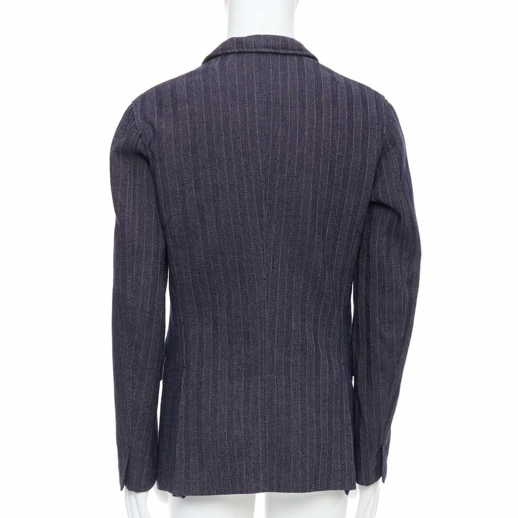 Jil Sander Navy Striped Double Blazer - Side view