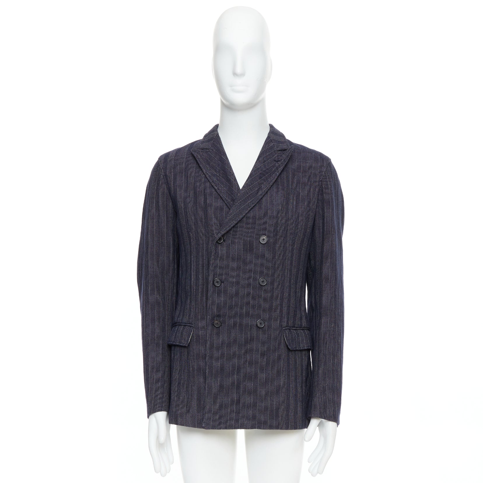 Jil Sander Navy Striped Double Blazer - Image 12
