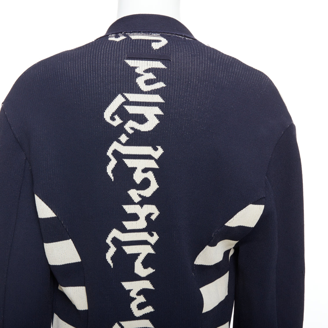 Jean Paul Gaultier Navy Graphic Knit Jacket - Detail 2