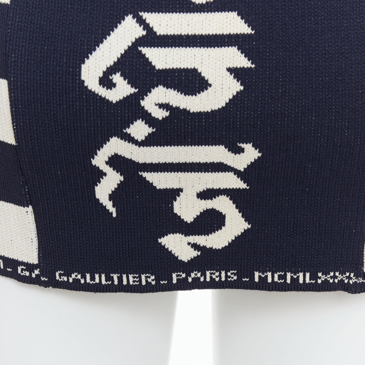 Jean Paul Gaultier Navy Graphic Knit Jacket - Image 10