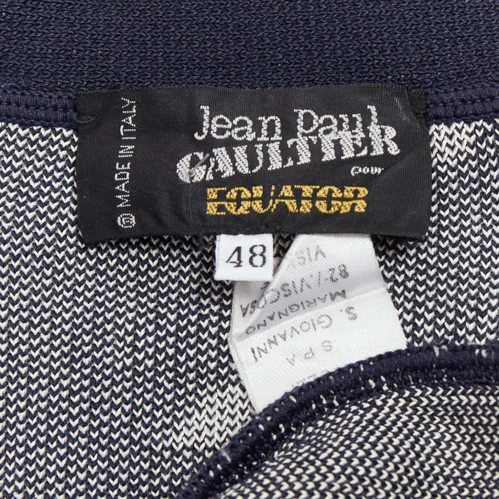 Jean Paul Gaultier Navy Graphic Knit Jacket - Image 11