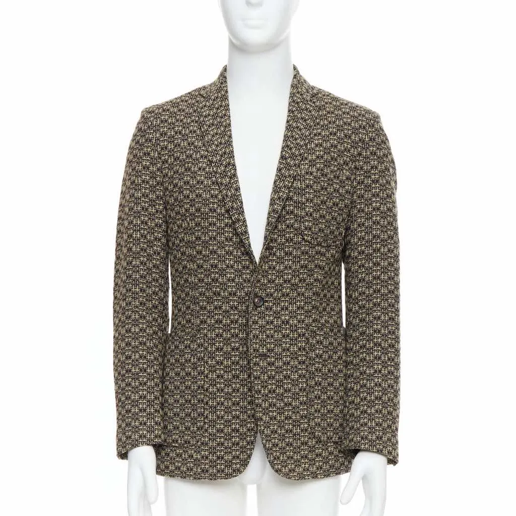 Maison Martin Margiela Brown Tweed Blazer Khaki Wool Very good - Front View