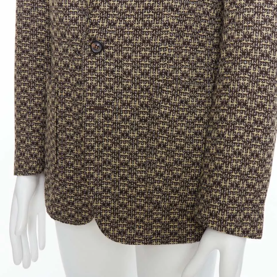Maison Martin Margiela Brown Tweed Blazer Khaki Wool Very good - Back View