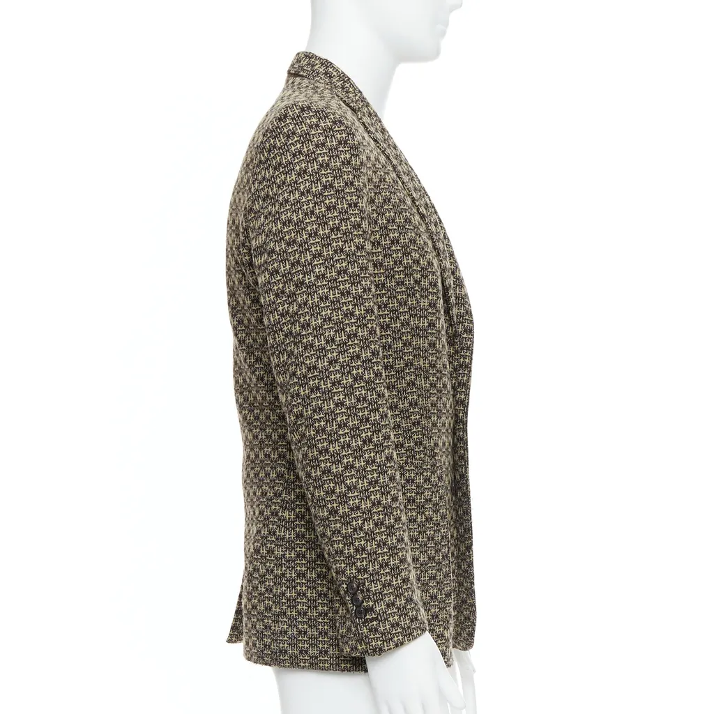 Maison Martin Margiela Brown Tweed Blazer Khaki Wool Very good - Model View