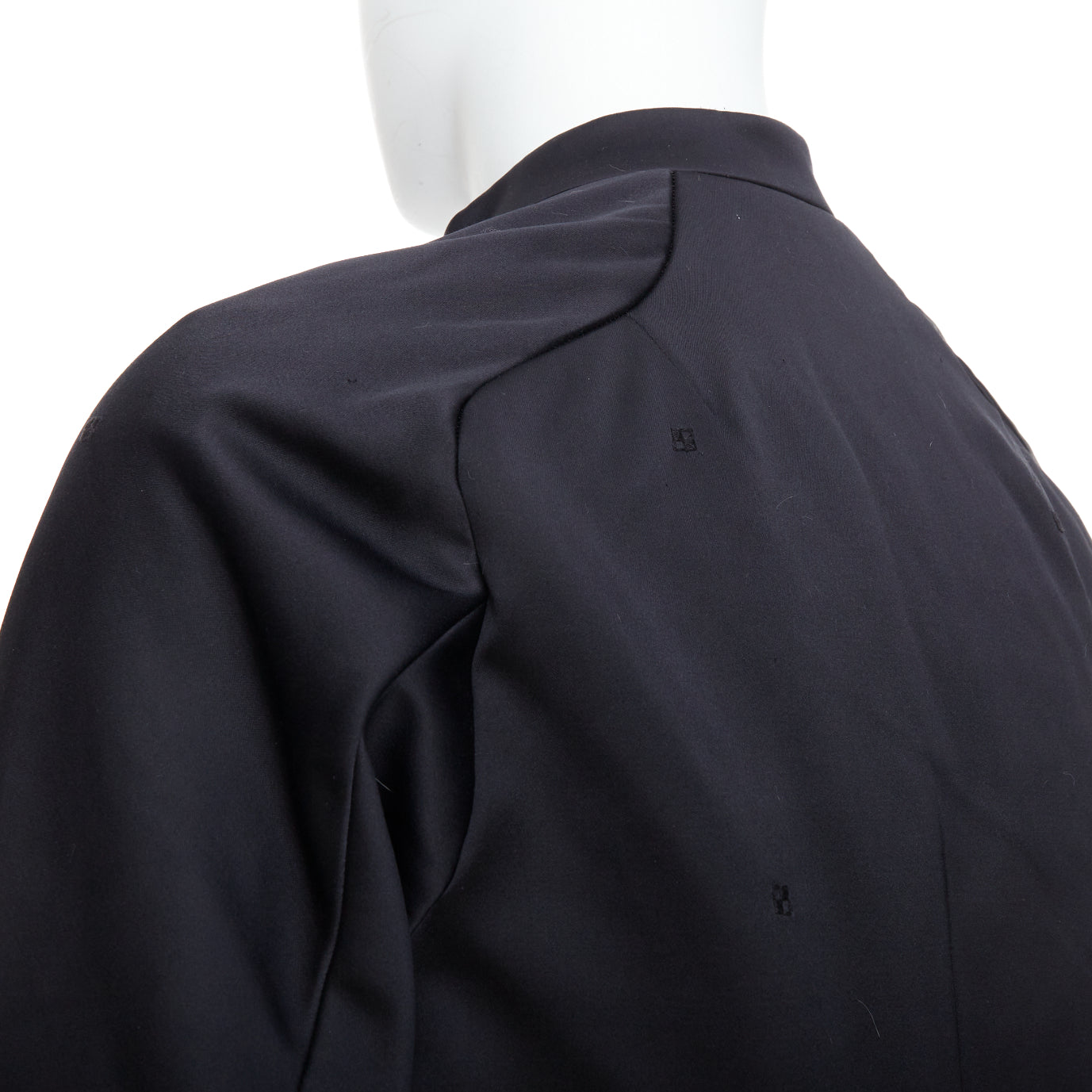 Shiatzy Chen Navy Panel Lapel Coat - Back view