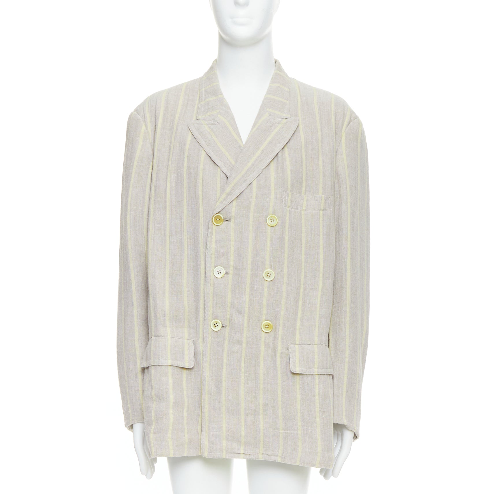 Yohji Yamamoto Grey Striped Blazer