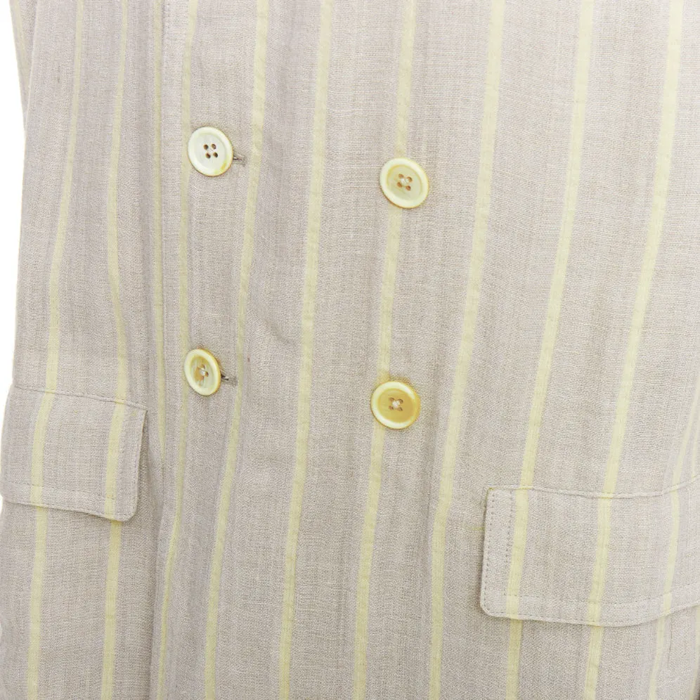 Yohji Yamamoto Grey Striped Blazer Anthracite Cotton Very good - Back View