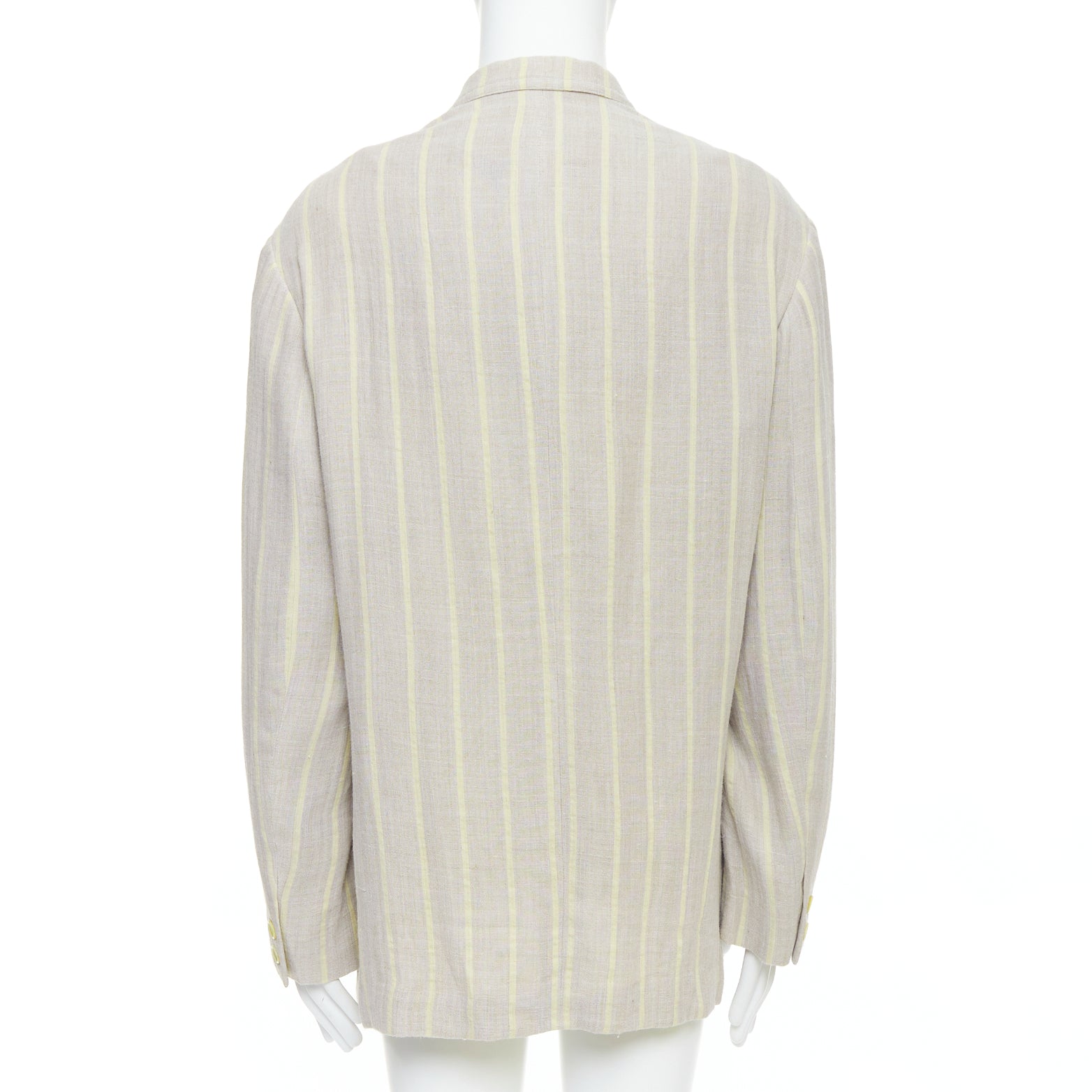 Yohji Yamamoto Grey Striped Blazer - Side view