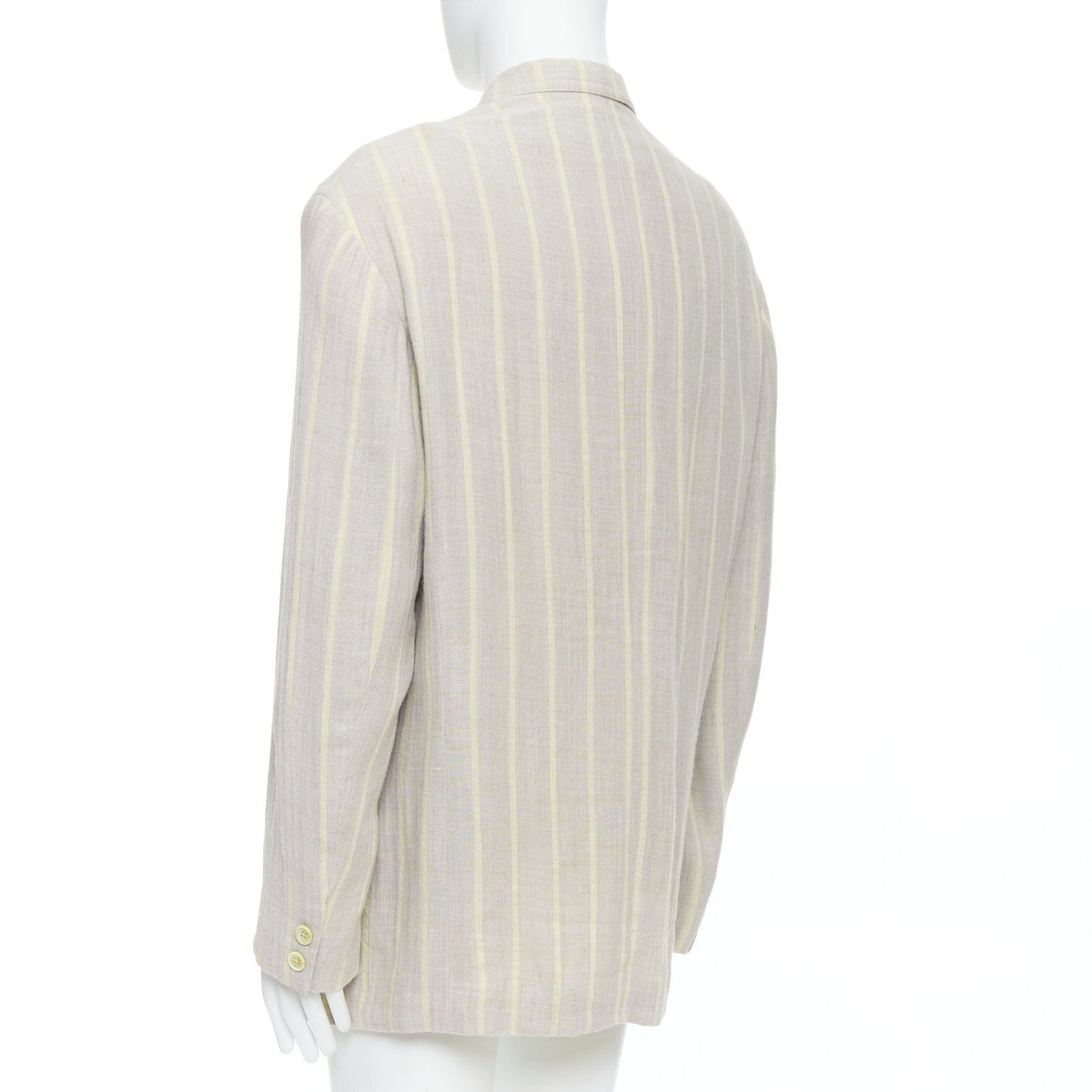 Yohji Yamamoto Grey Striped Blazer - Detail 1