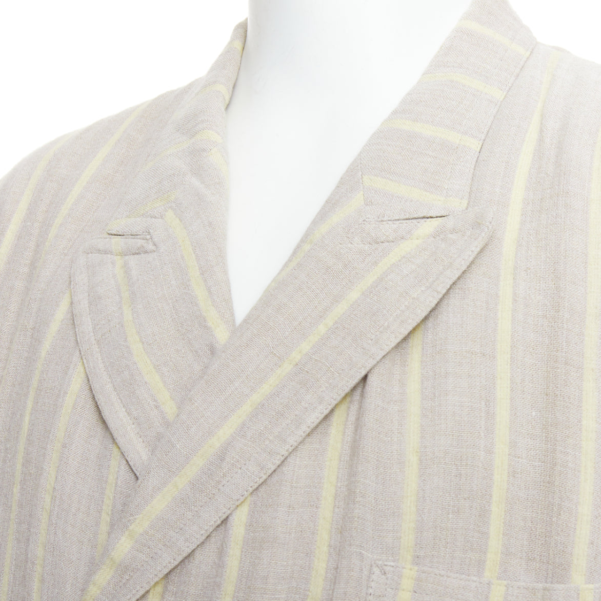 Yohji Yamamoto Grey Striped Blazer - Detail 2