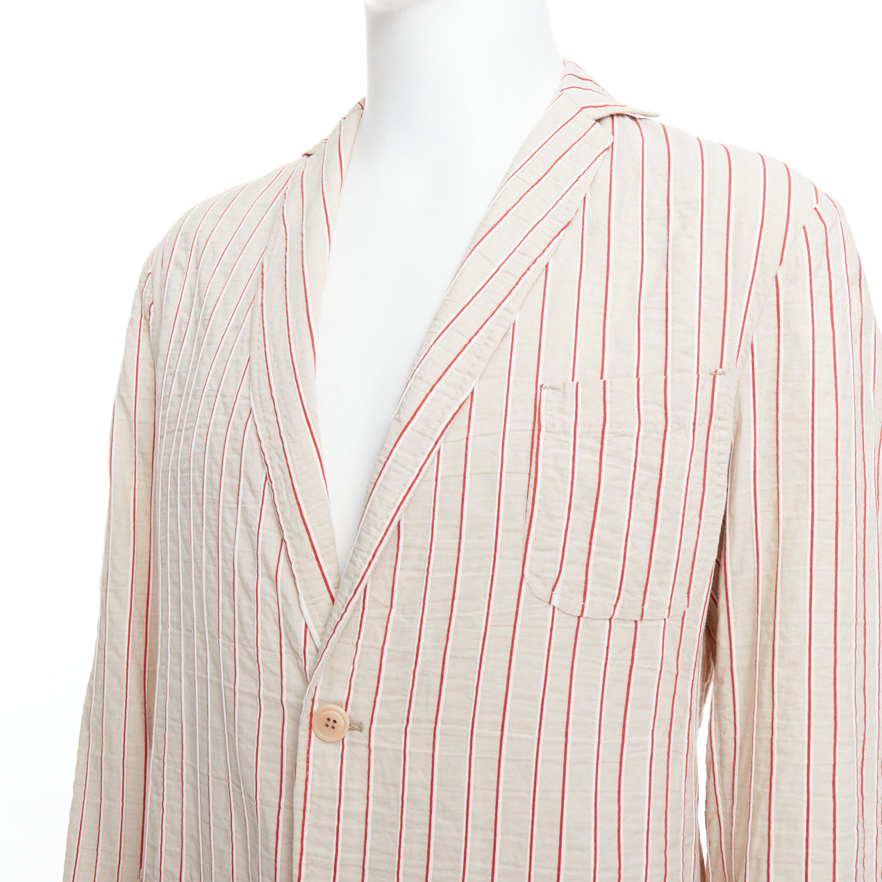 Romeo Gigli Red Striped Slim Blazer - Back view