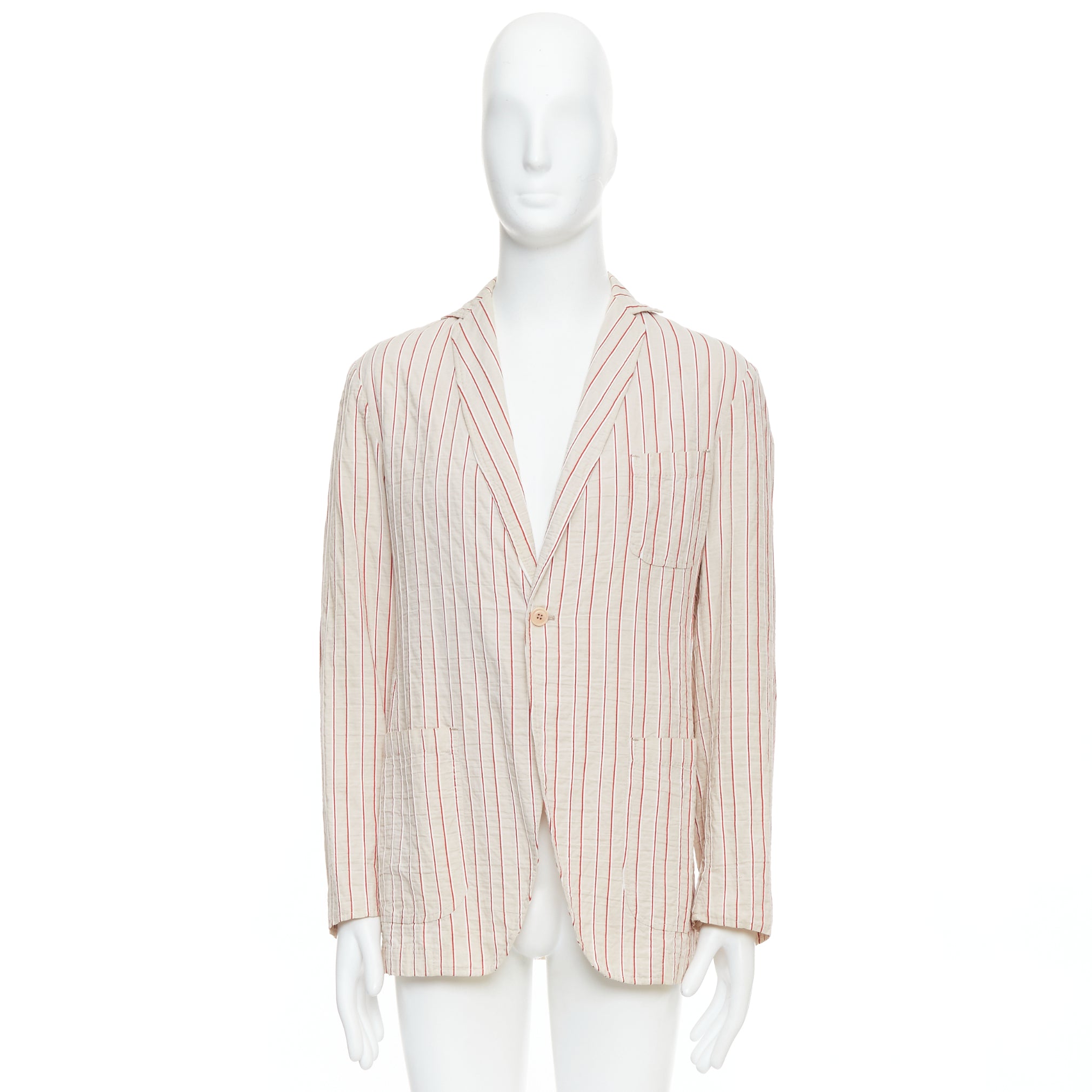 Romeo Gigli Red Striped Slim Blazer - Image 12
