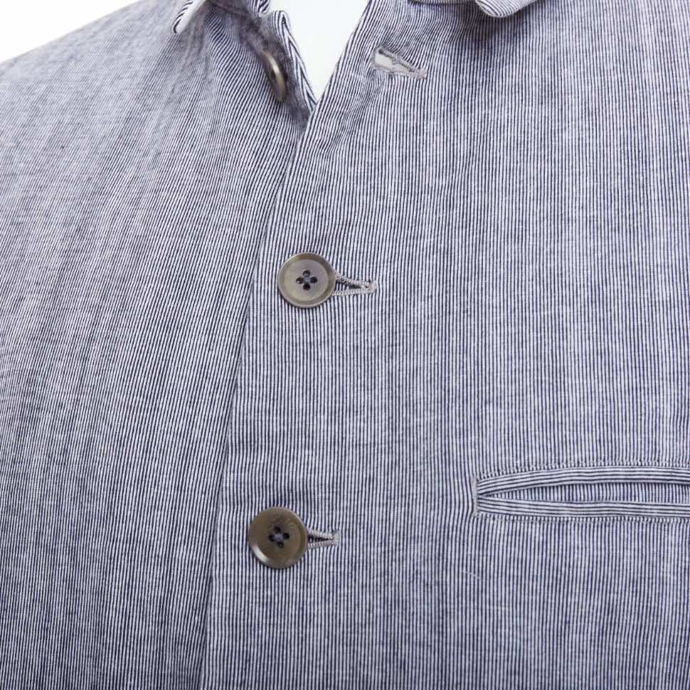 Yohji Yamamoto Blue Drawstring Blazer - Back view