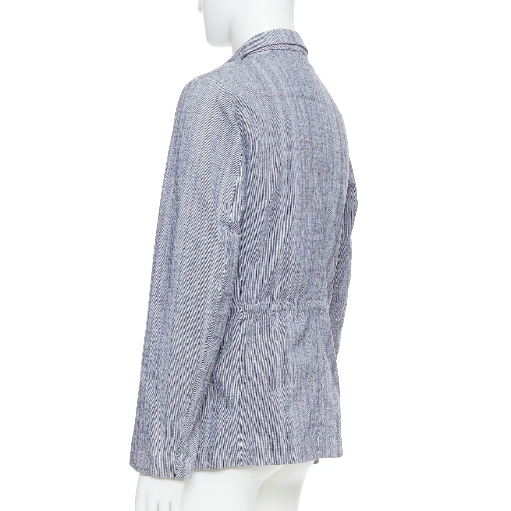 Yohji Yamamoto Blue Drawstring Blazer - Detail 2