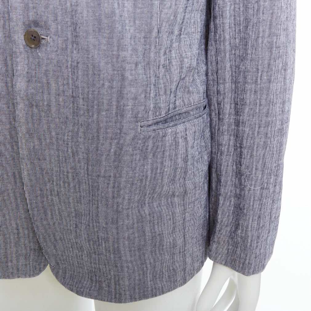 Yohji Yamamoto Blue Drawstring Blazer - Image 10