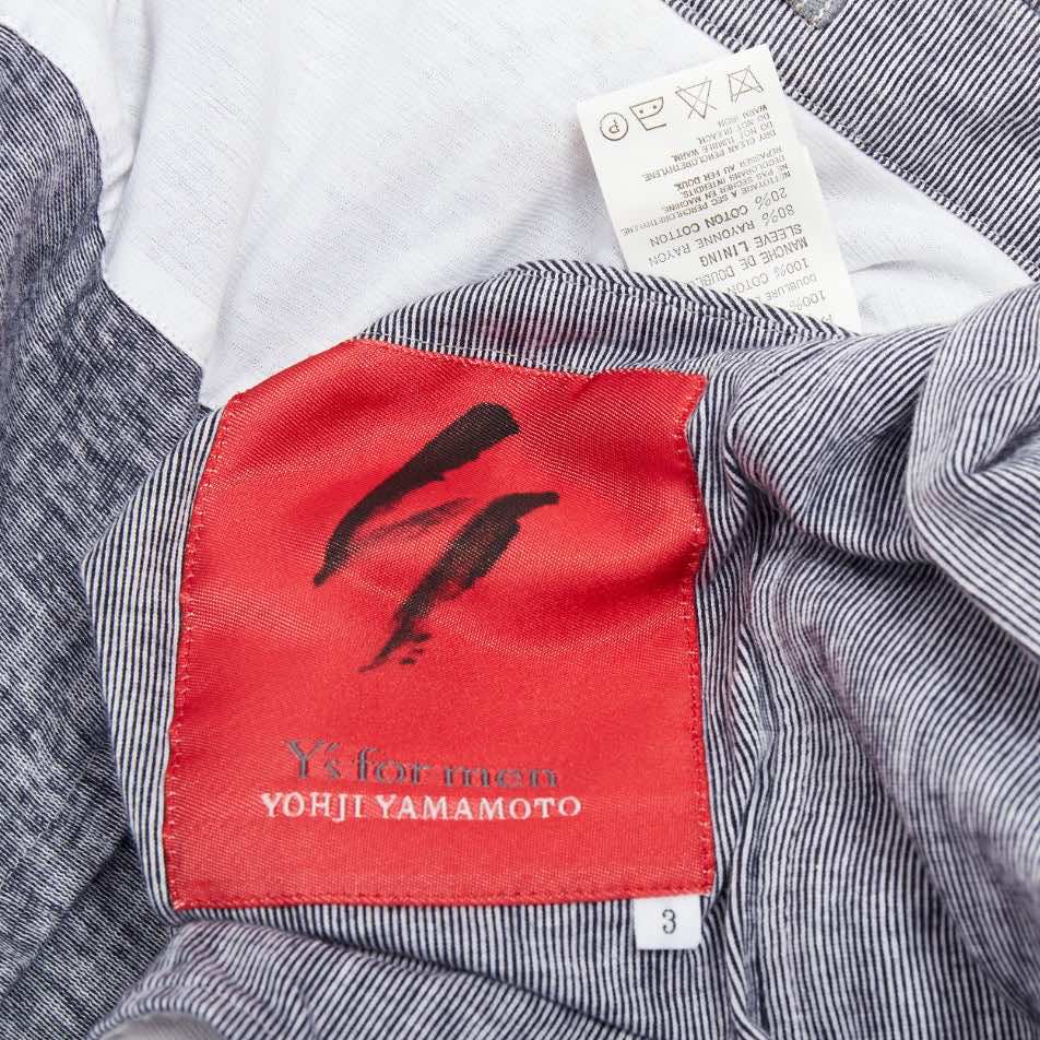 Yohji Yamamoto Blue Drawstring Blazer - Image 11