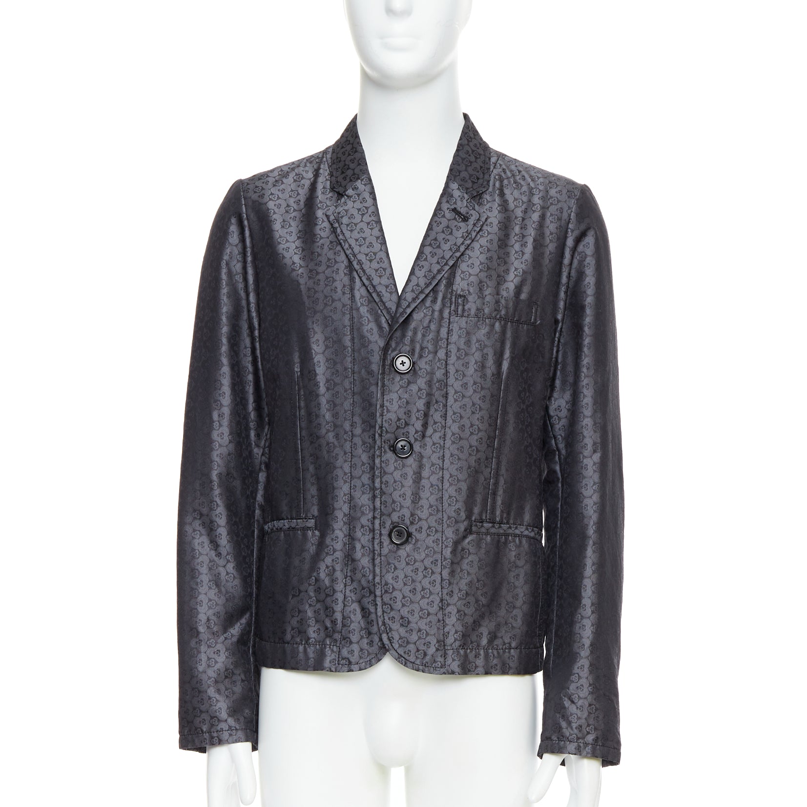 Ann Demeulemeester Grey Brocade Blazer