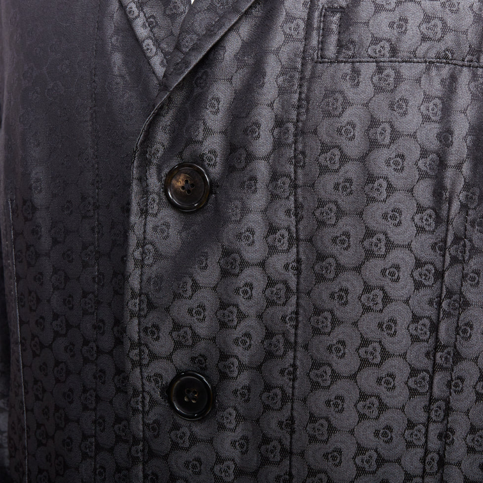 Ann Demeulemeester Grey Brocade Blazer - Back view