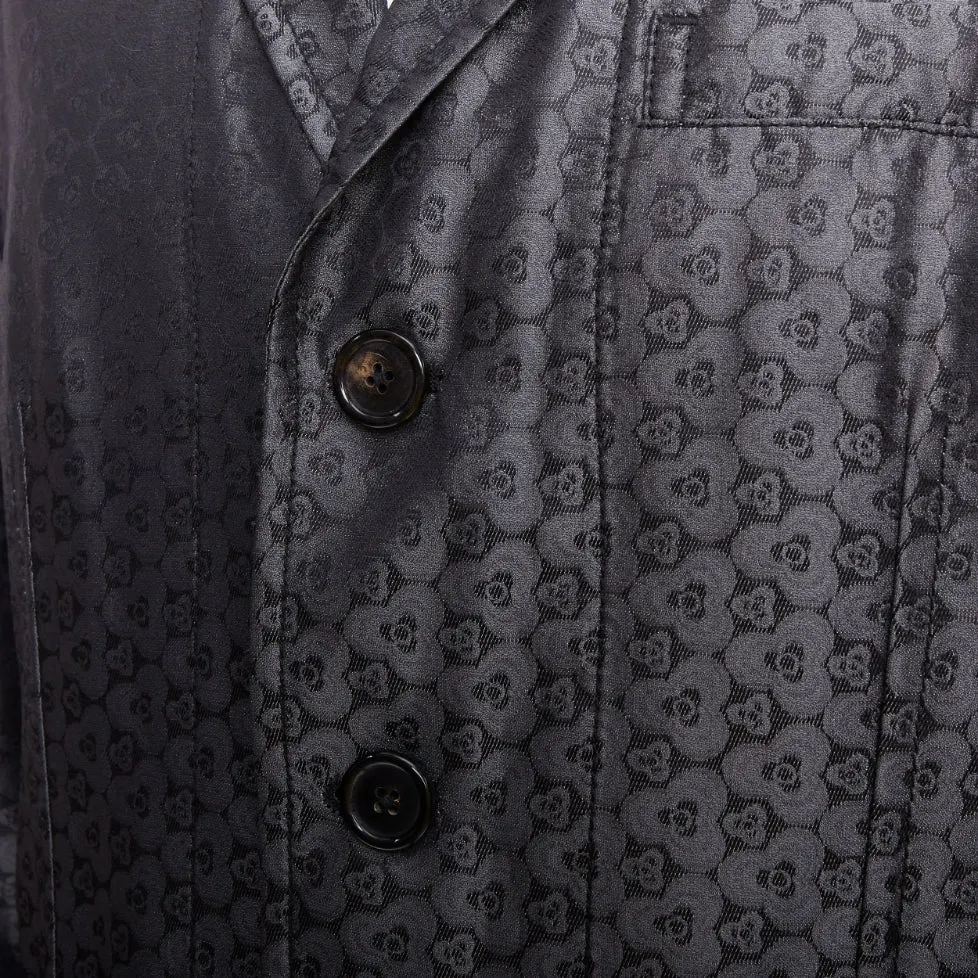 Ann Demeulemeester Grey Brocade Blazer Grey Silk Never worn - Back View