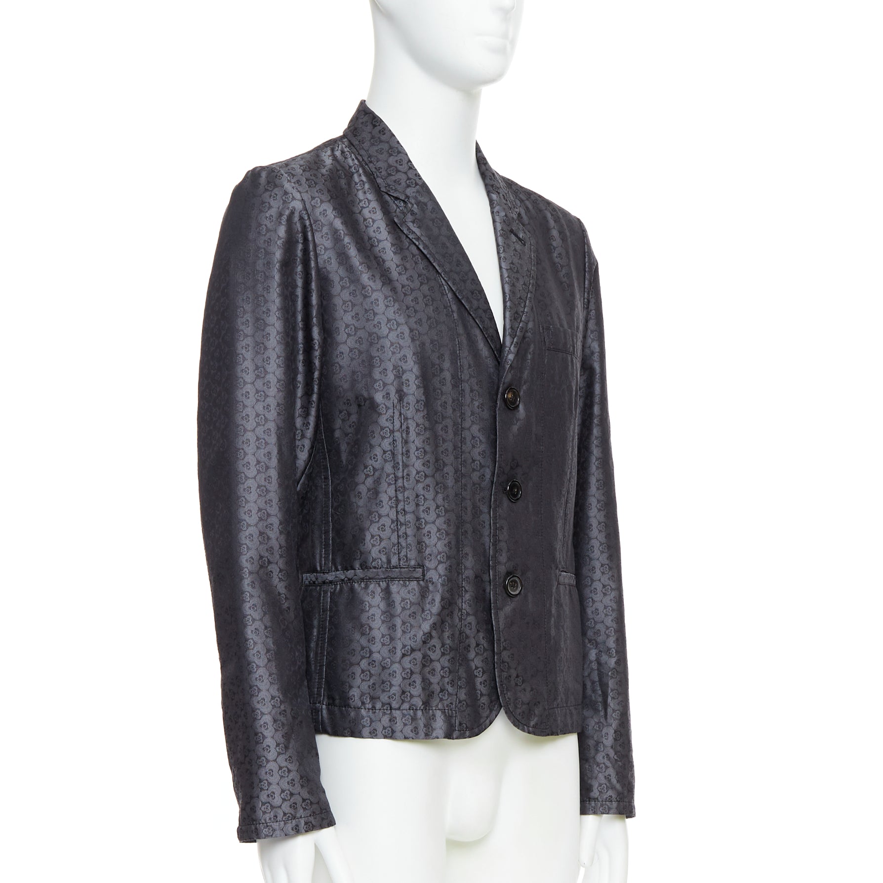Ann Demeulemeester Grey Brocade Blazer - Image 6