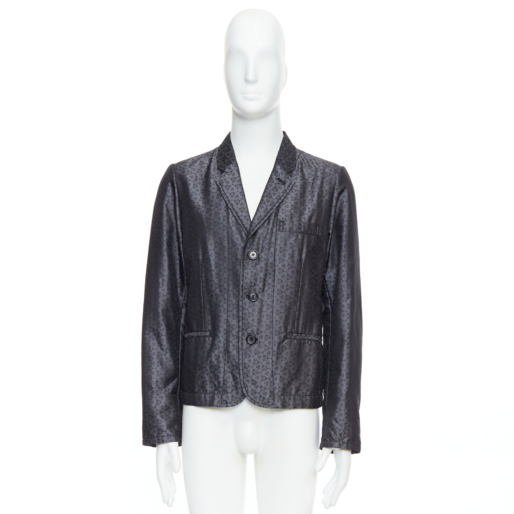 Ann Demeulemeester Grey Brocade Blazer - Image 11