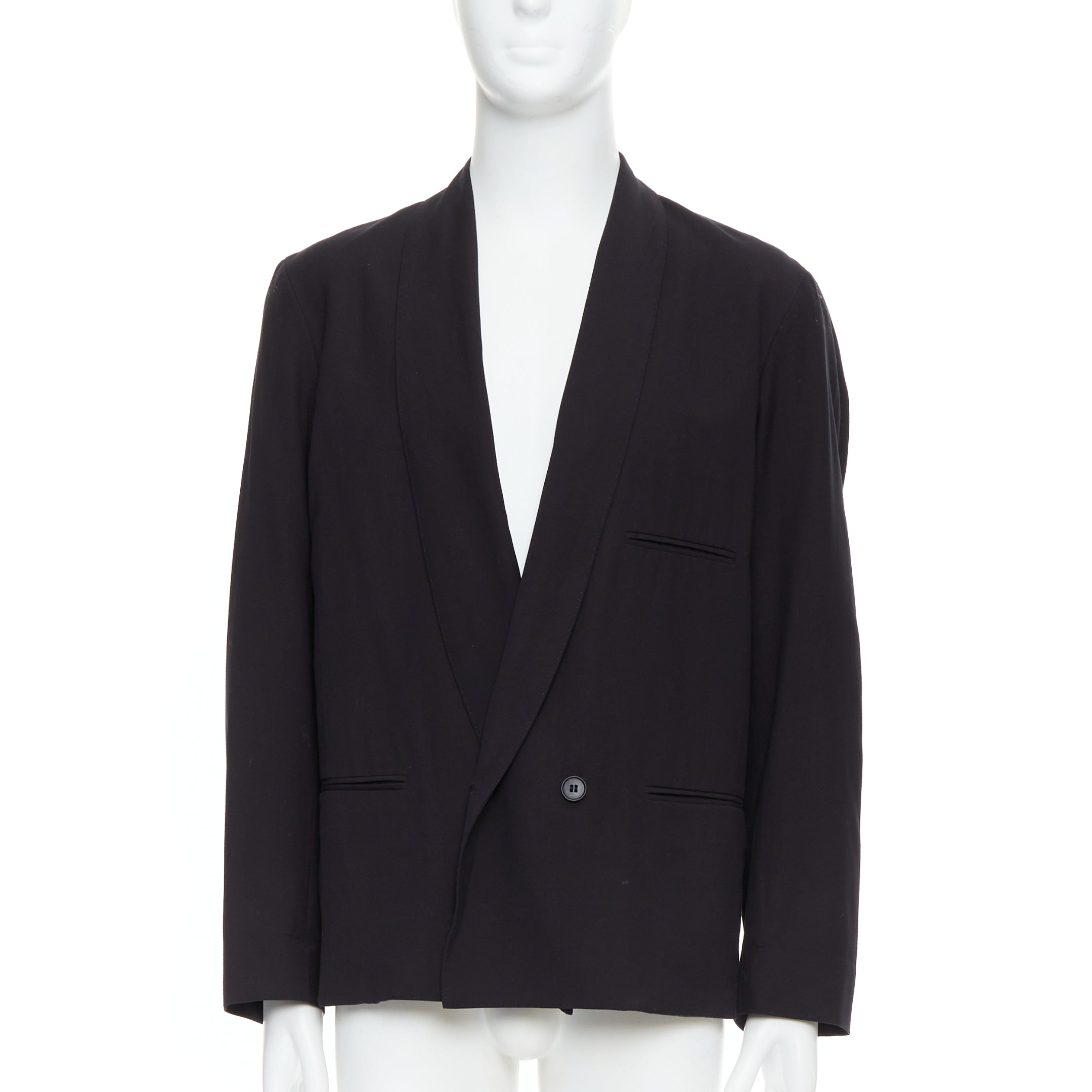 Lemaire Black Shawl Crop Blazer