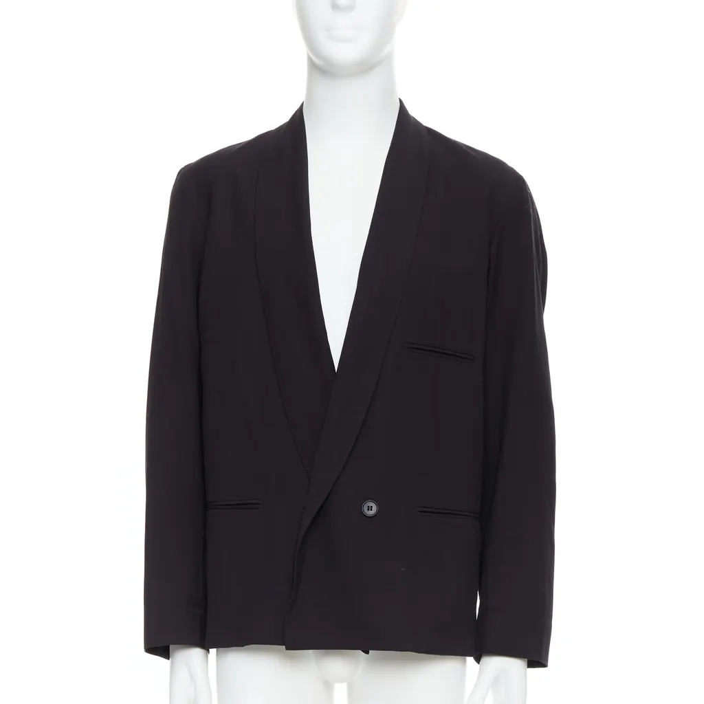 Lemaire Black Shawl Crop Blazer Black Wool Very good - Front View