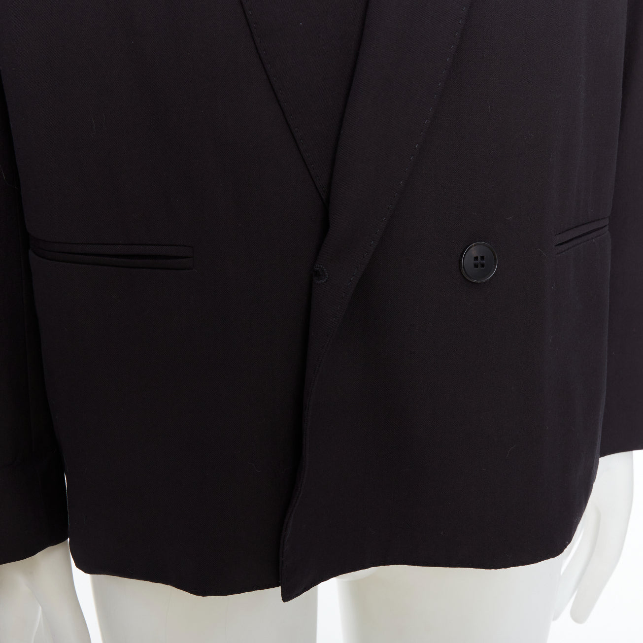 Lemaire Black Shawl Crop Blazer - Back view