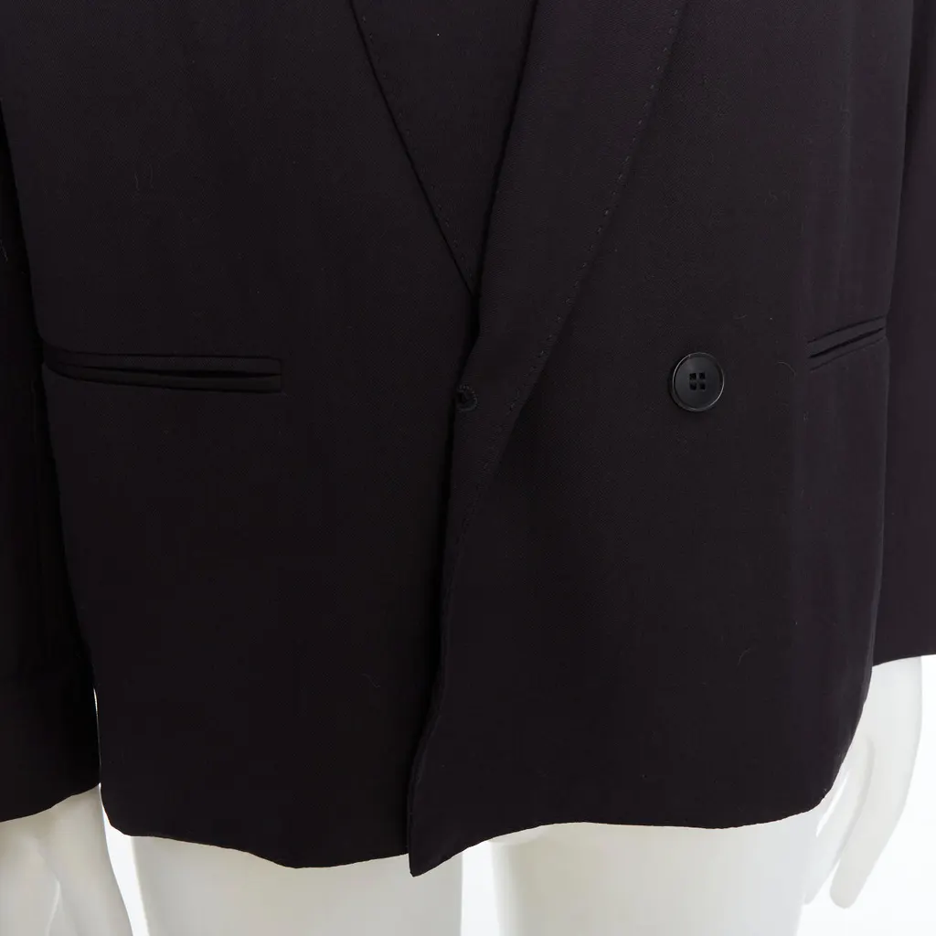 Lemaire Black Shawl Crop Blazer Black Wool Very good - Back View