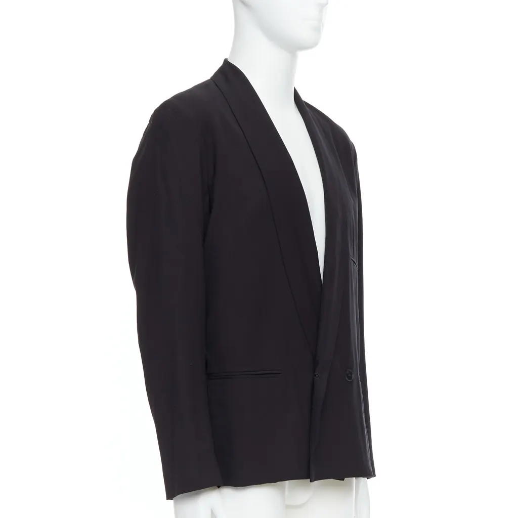 Lemaire Black Shawl Crop Blazer Black Wool Very good - Inside View