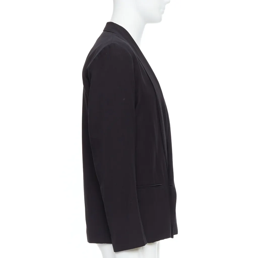 Lemaire Black Shawl Crop Blazer Black Wool Very good - Model View
