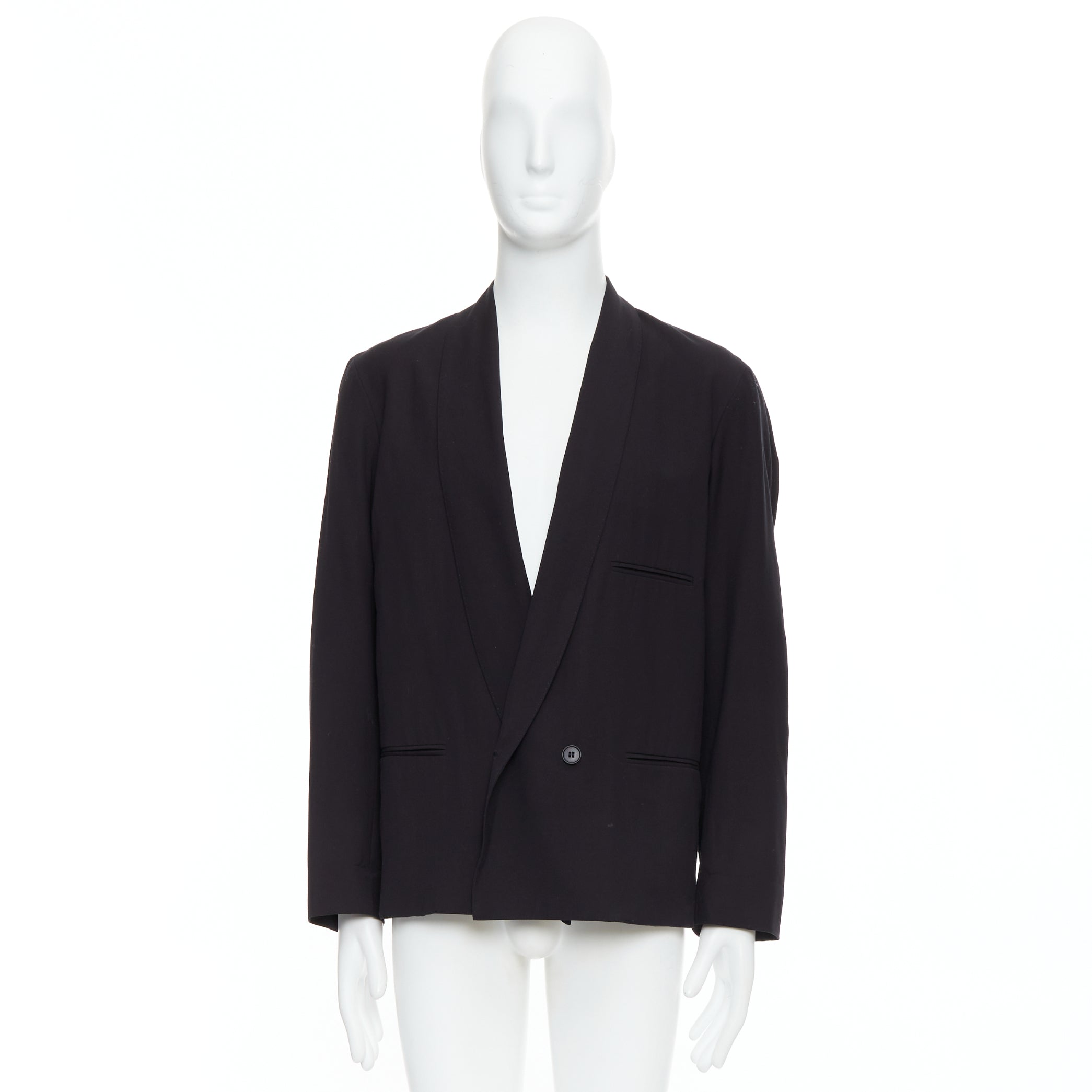 Lemaire Black Shawl Crop Blazer - Image 11
