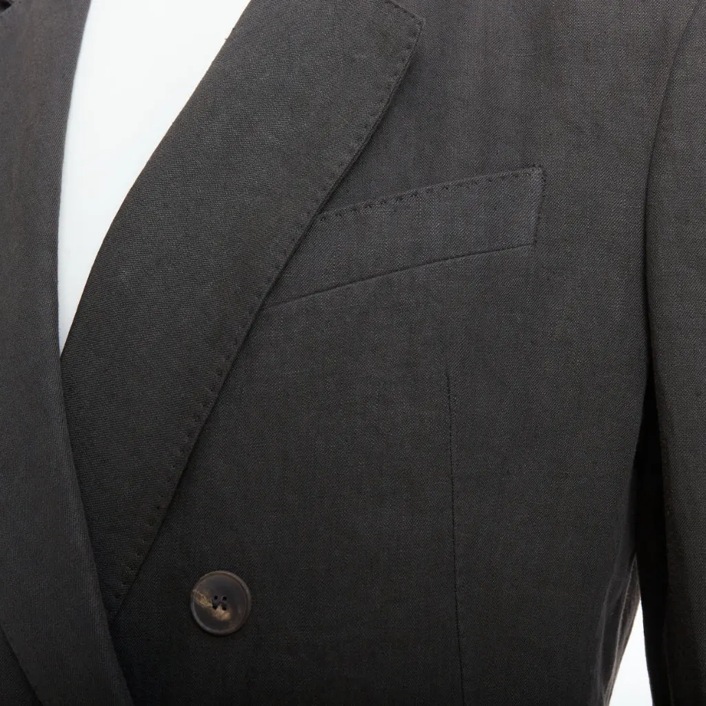 Haider Ackermann Grey Double Breasted Blazer Grey Linen Never worn - Back View