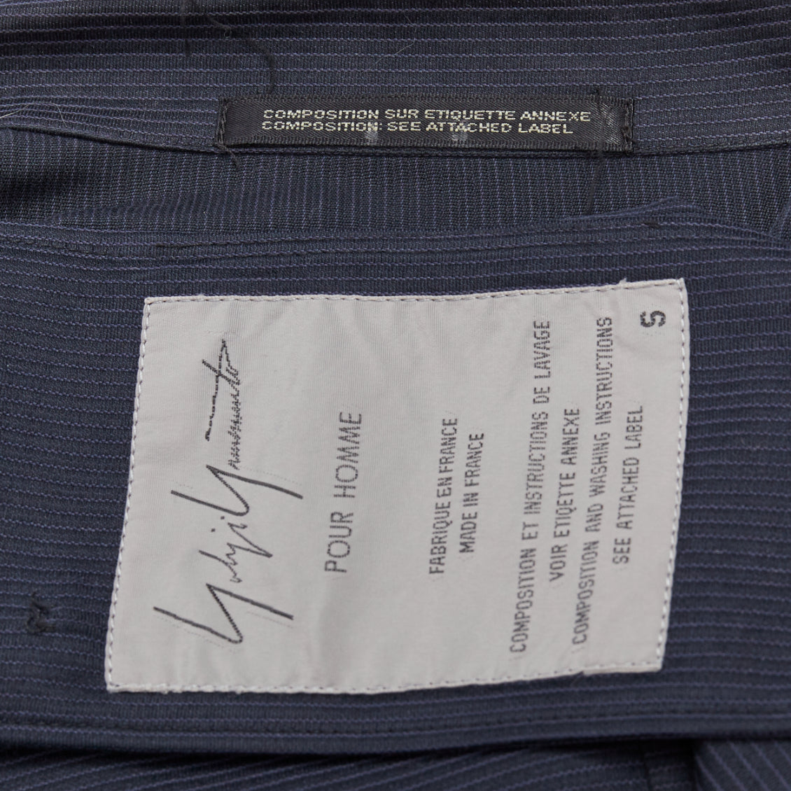 Yohji Yamamoto Navy Cropped Stripe Blazer - Detail 2