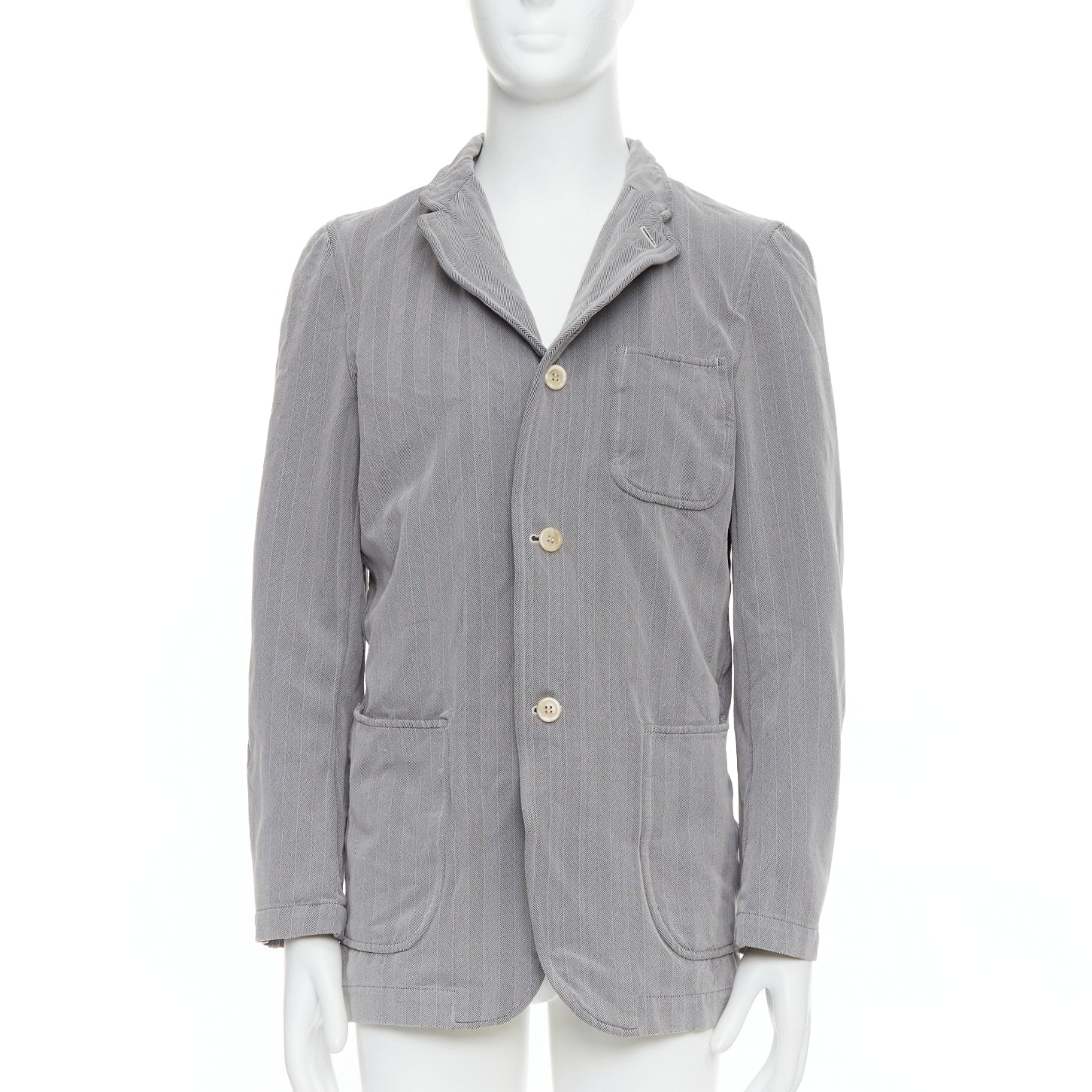 Comme Des Garcons Grey Crinkle Blazer