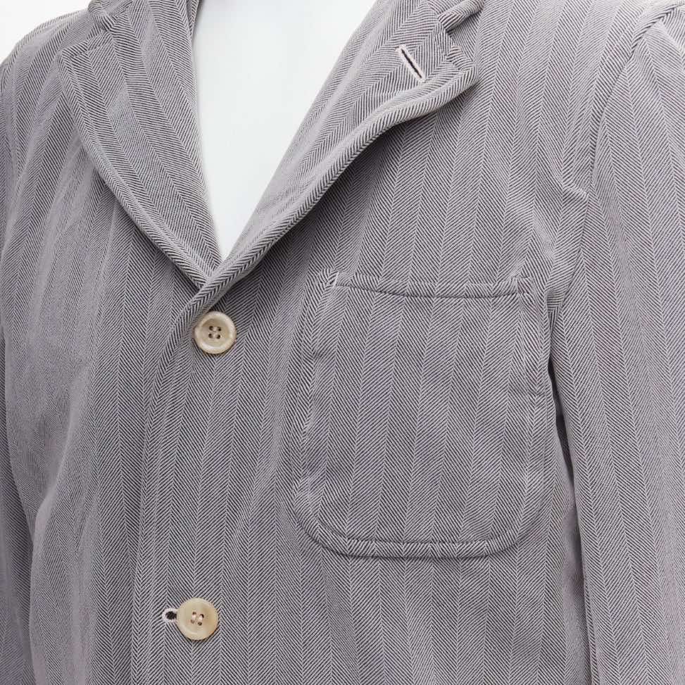 Comme Des Garcons Grey Crinkle Blazer - Back view