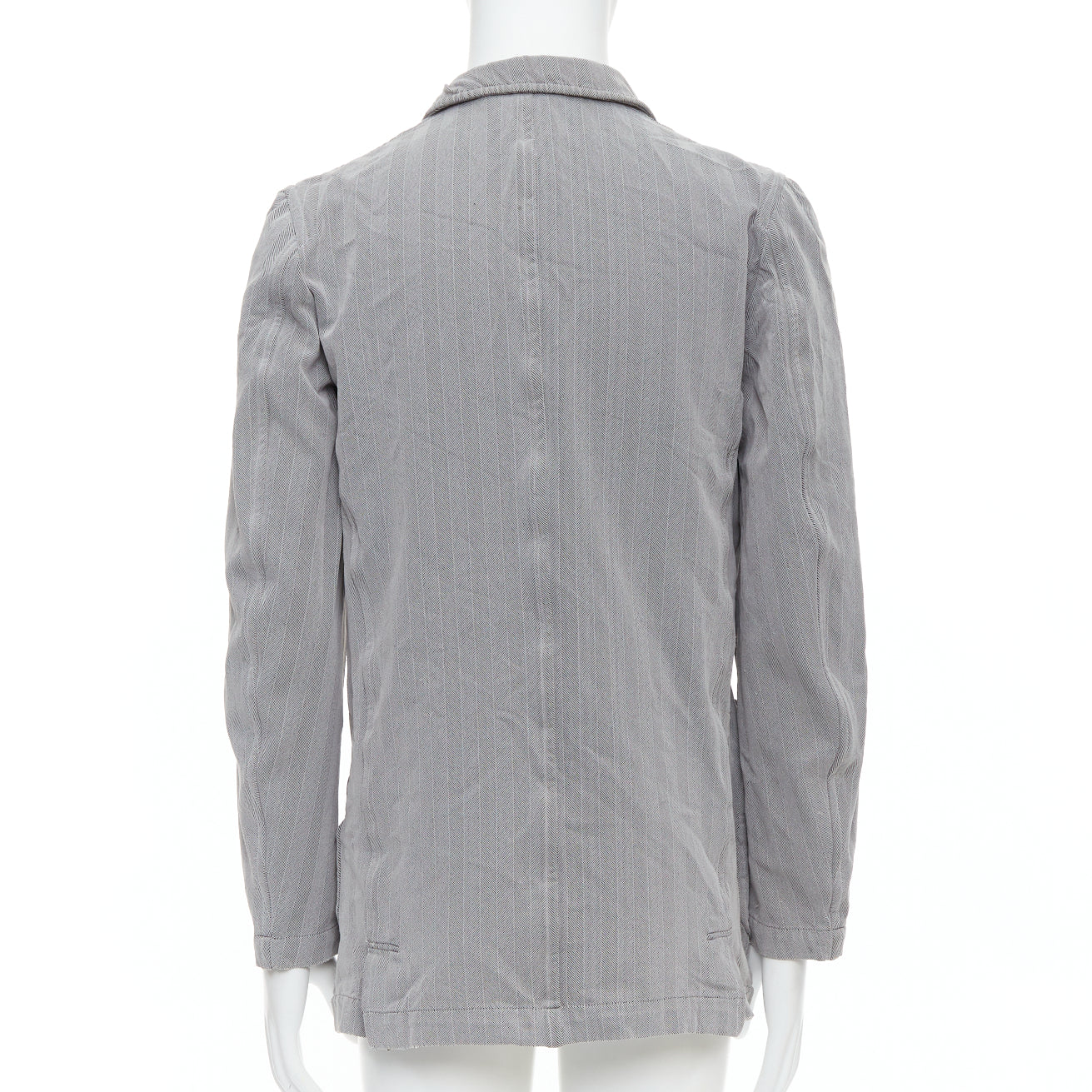 Comme Des Garcons Grey Crinkle Blazer - Side view